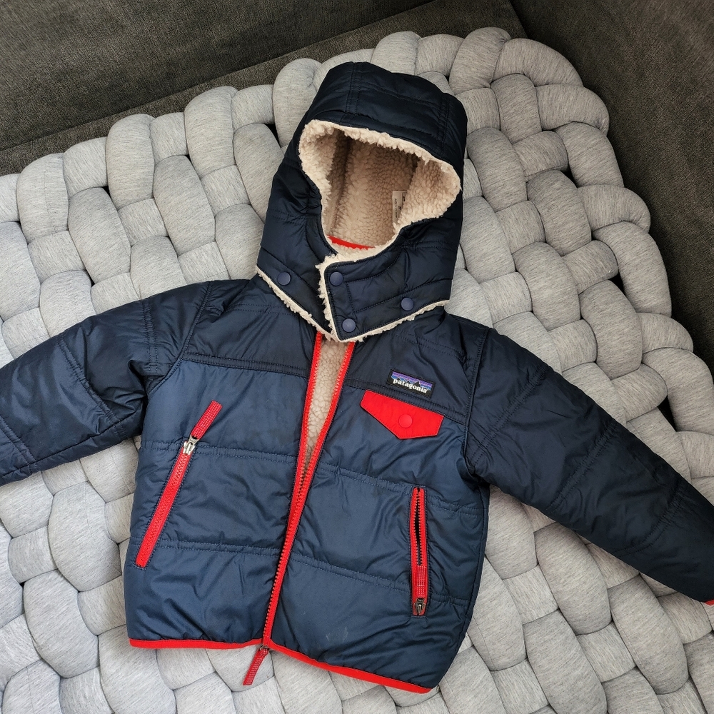 Patagonia reversible Tribbles hooded jacket with removable hood